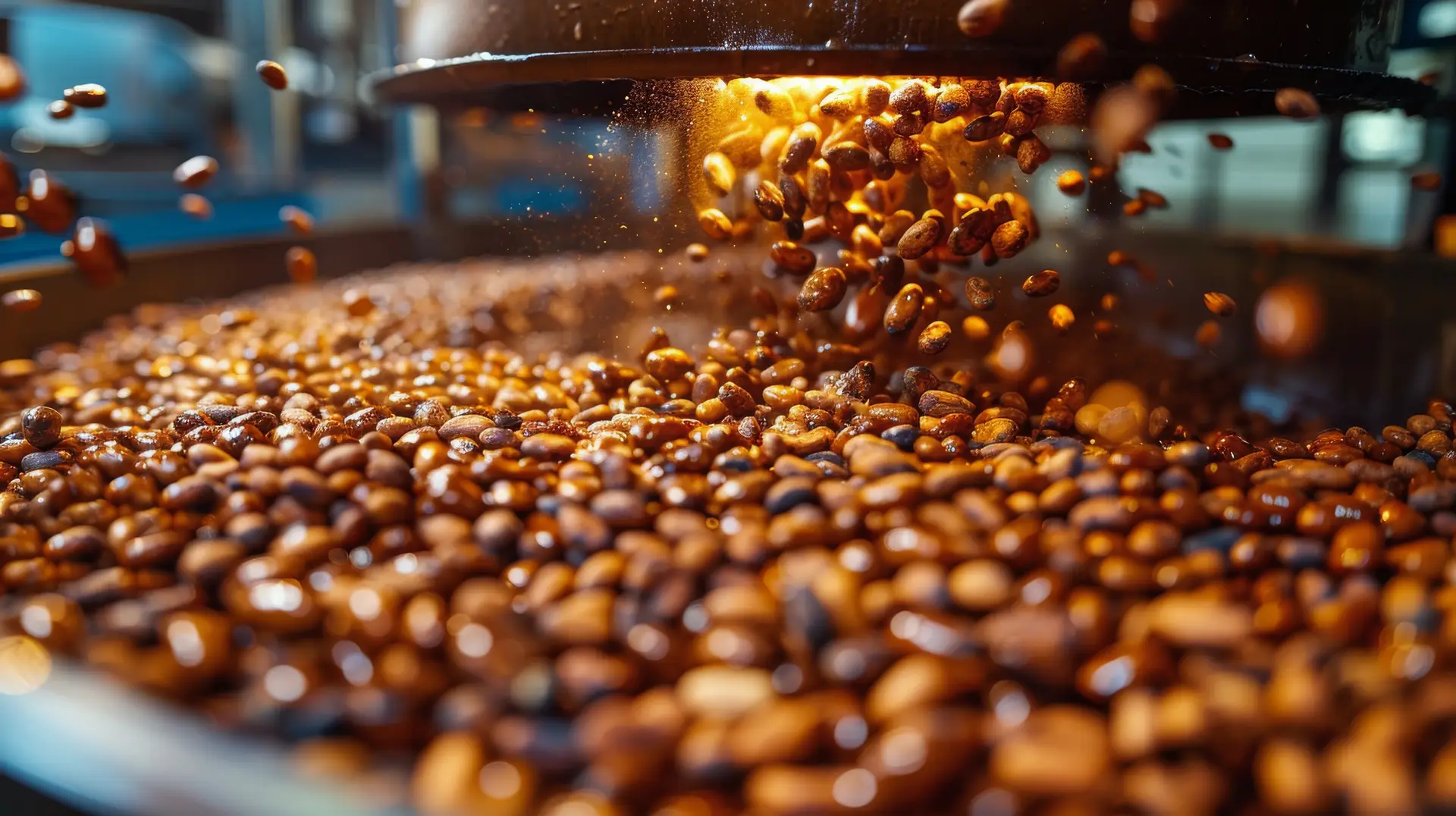 Large Metal Bowl Filled With Coffee Beans